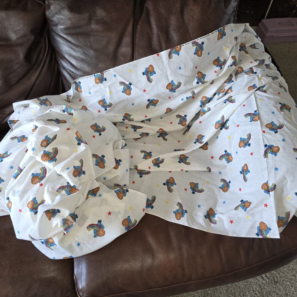 Princess Fabrics Sesame Street Cookie Monster Cotton Fabric White deadstock 4yds